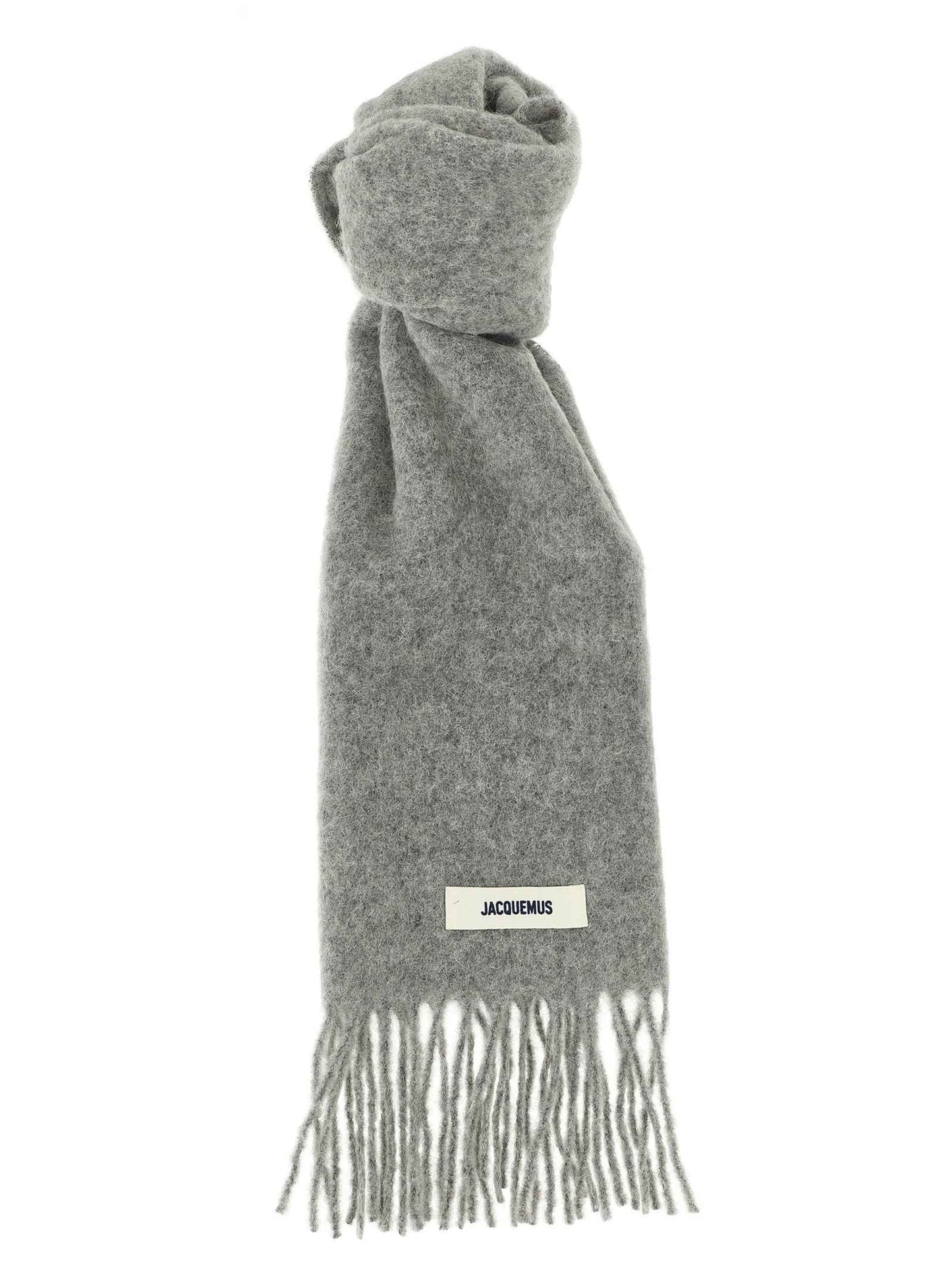 Gray Alpaca Leather Foulard