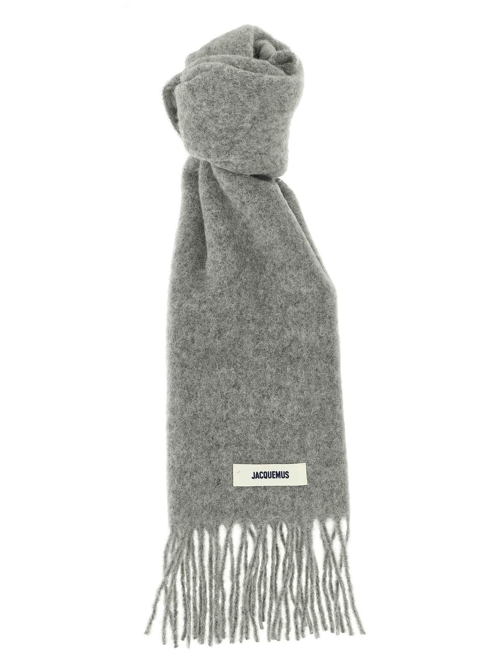 Gray Alpaca Leather Foulard