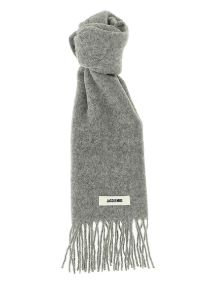 Gray Alpaca Leather Foulard