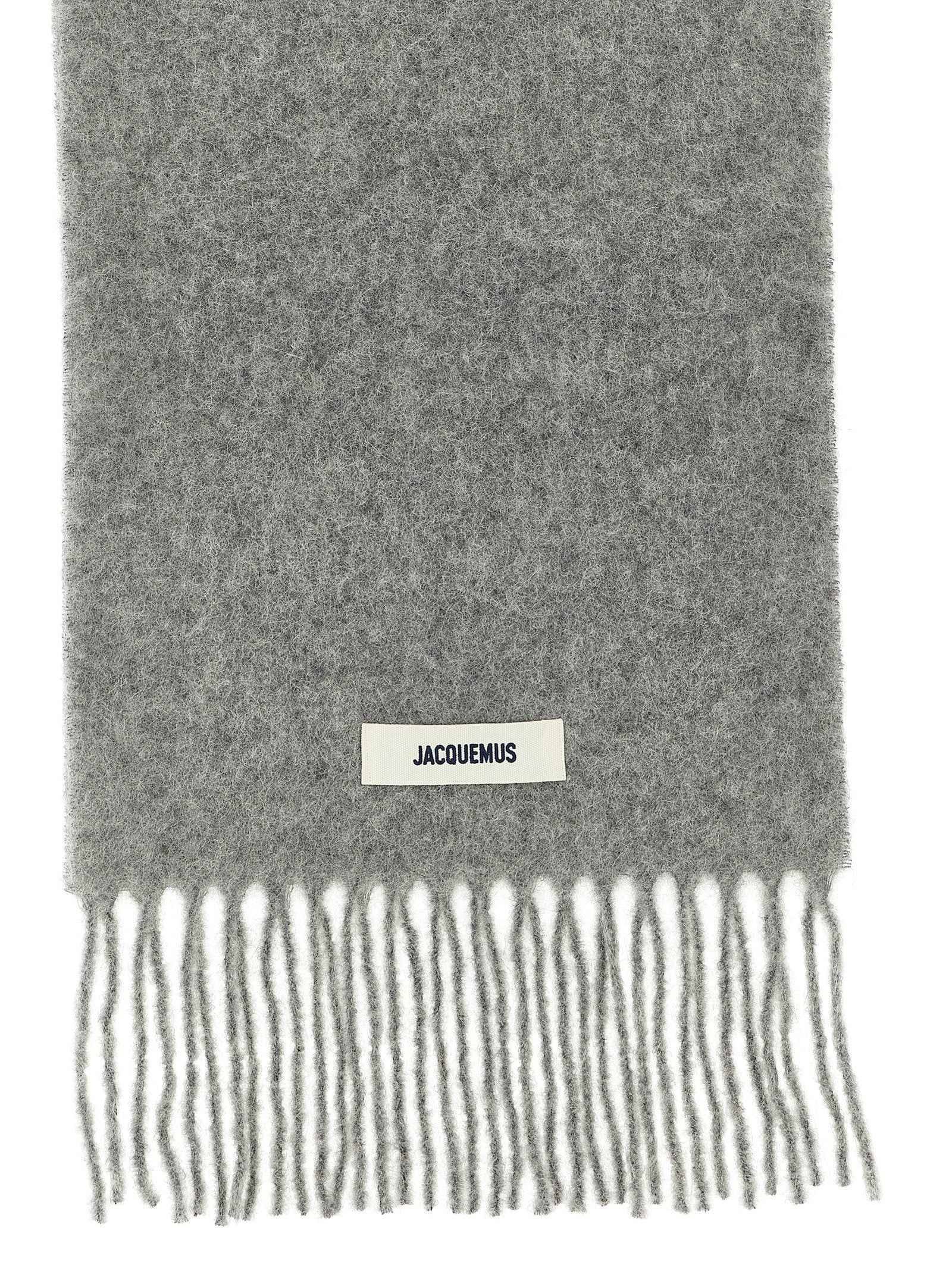 Gray Alpaca Leather Foulard