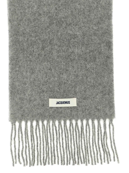 Gray Alpaca Leather Foulard