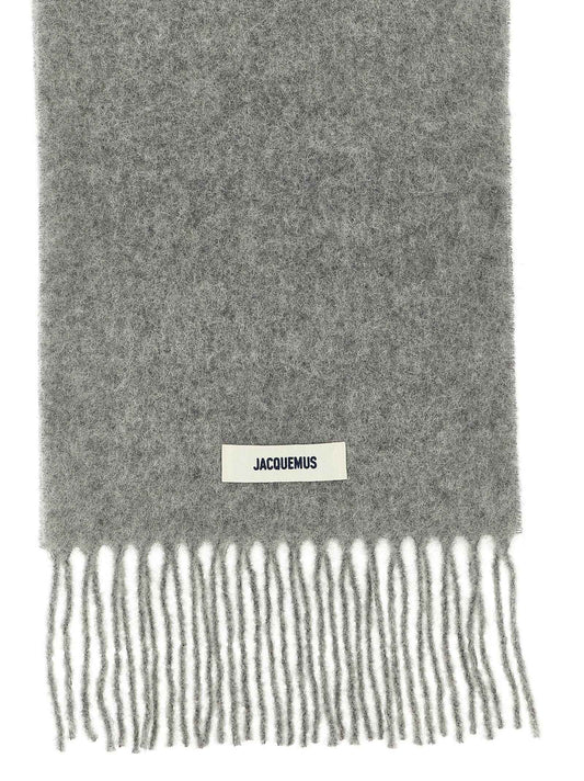 Gray Alpaca Leather Foulard