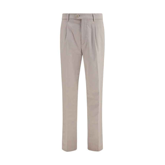 Beige Cotton Chino Pants