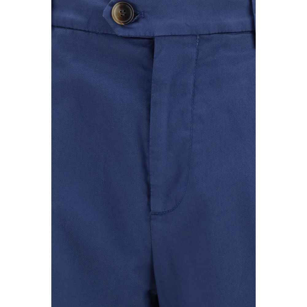 Blue Cotton Chino Pants