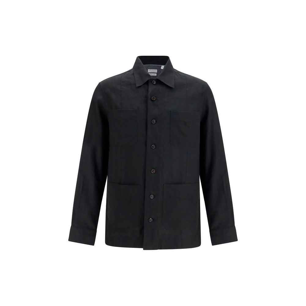 Black Linen Denim Jacket