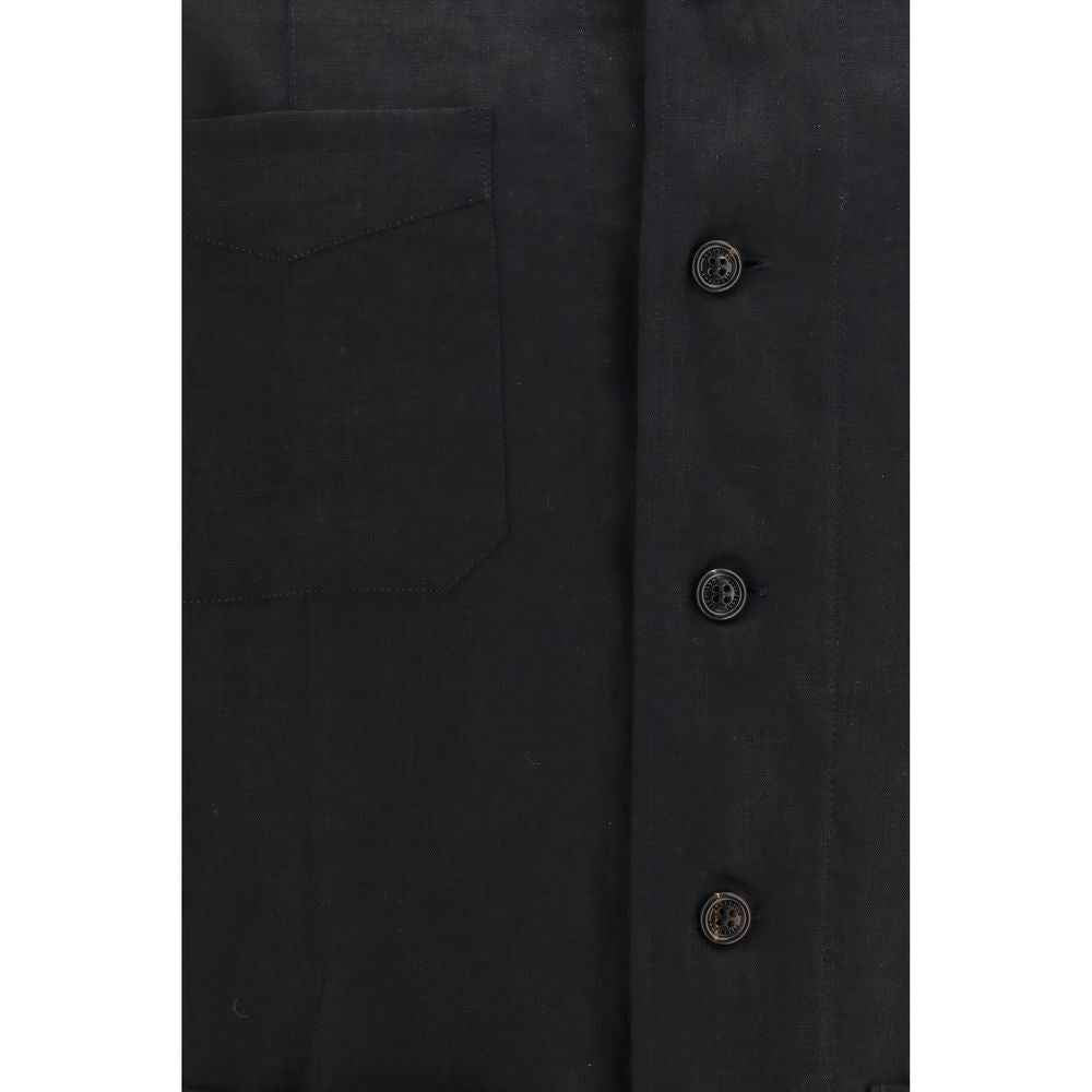 Black Linen Denim Jacket