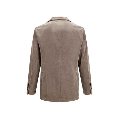 Gray Cotton Full-Length Jacket