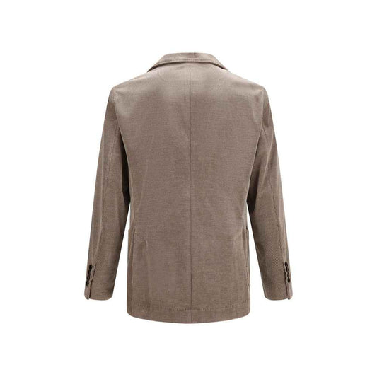 Gray Cotton Full-Length Jacket