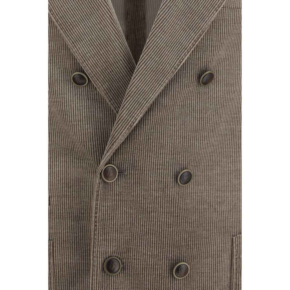 Gray Cotton Full-Length Jacket