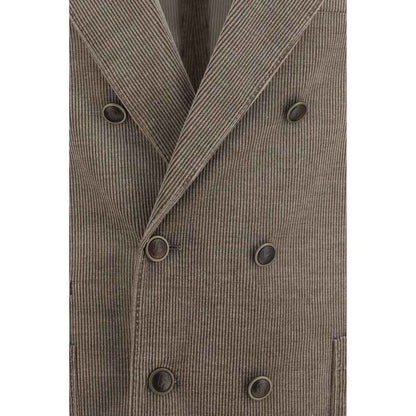 Gray Cotton Full-Length Jacket