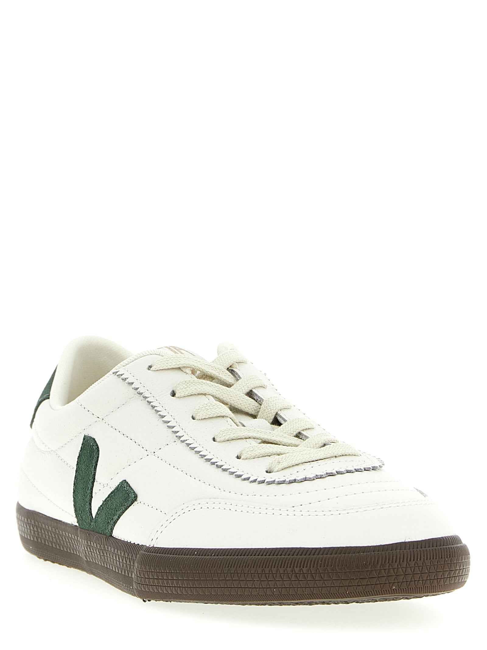 Bicolor Genuine Leather Low Top Sneakers