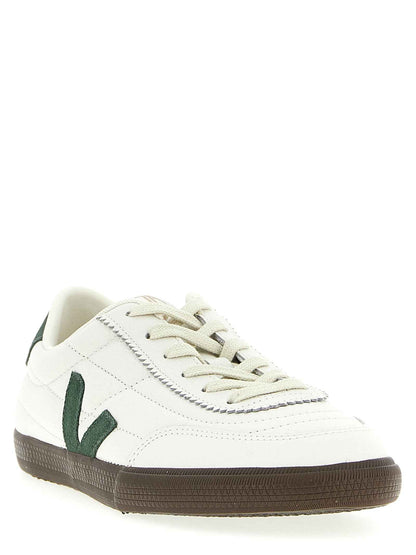 Bicolor Genuine Leather Low Top Sneakers