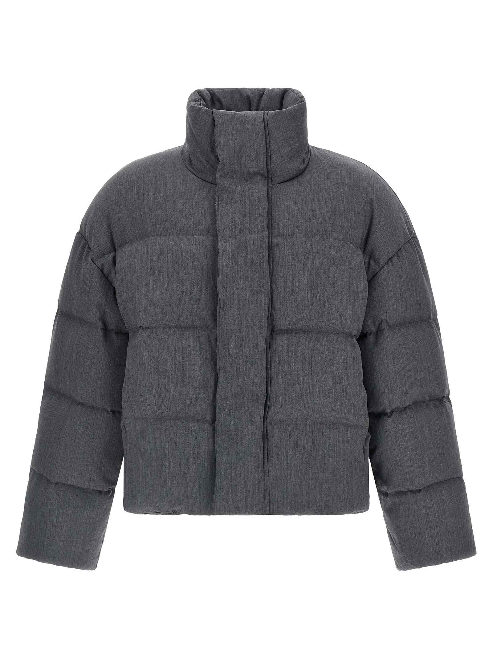 Gray Wool Full-Length Jacket