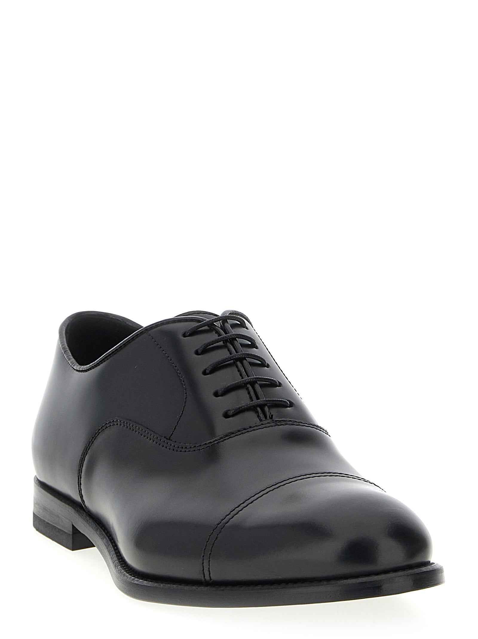 Black Calfskin Oxfords And Derbies