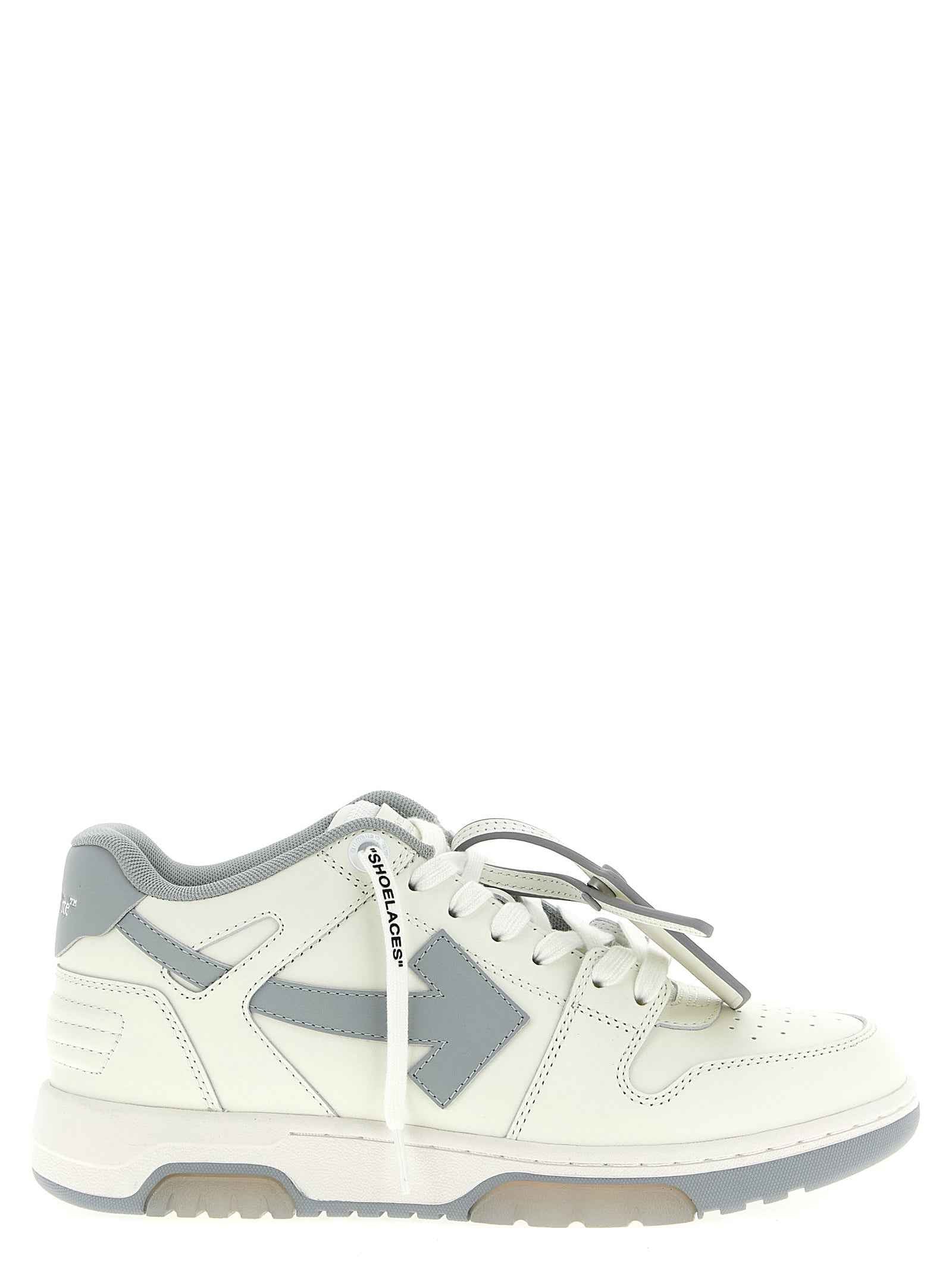 Gray Leather Low Top Sneakers