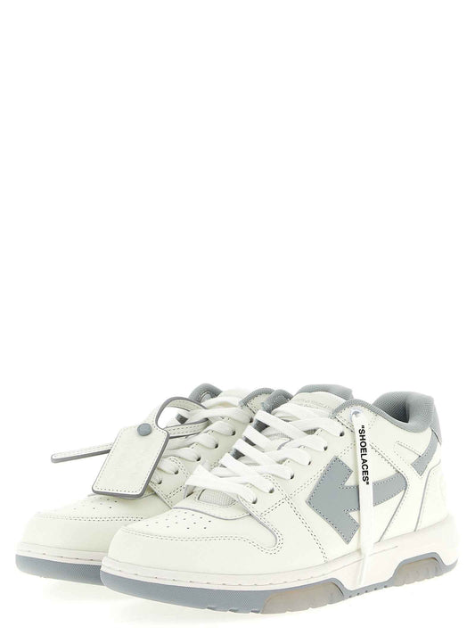 Gray Leather Low Top Sneakers