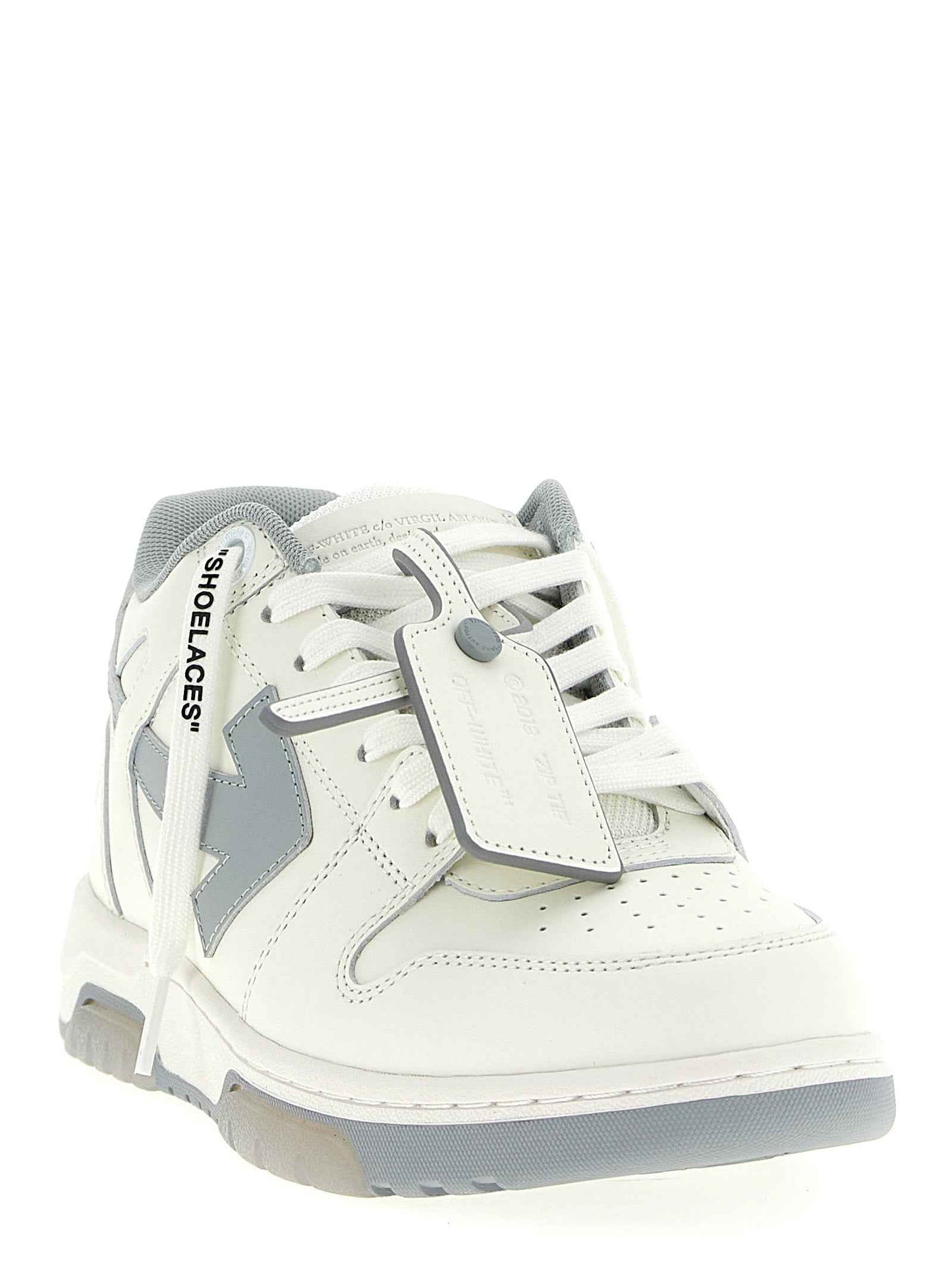 Gray Leather Low Top Sneakers