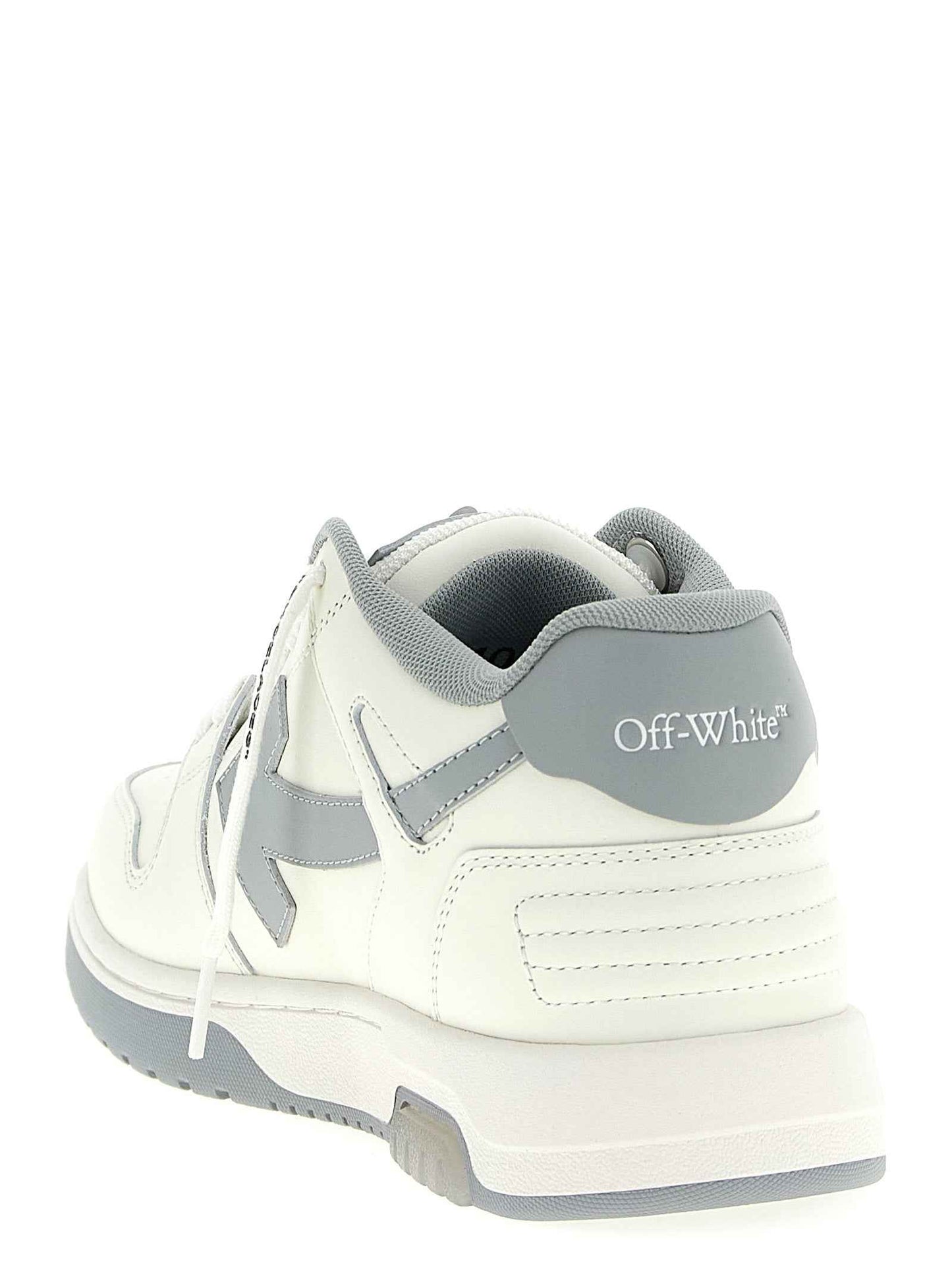 Gray Leather Low Top Sneakers
