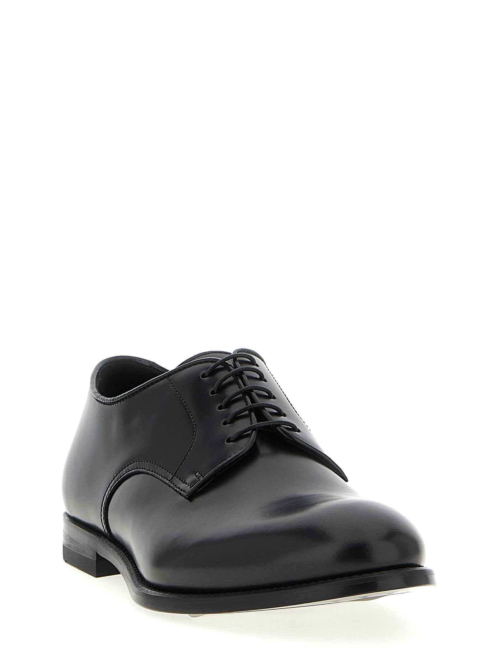 Black Calfskin Oxfords And Derbies