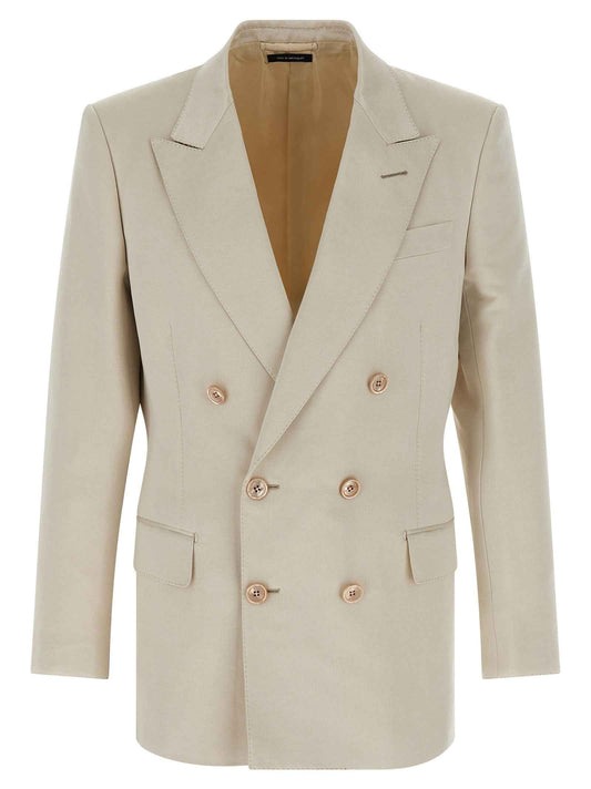 Beige Cotton Blazer