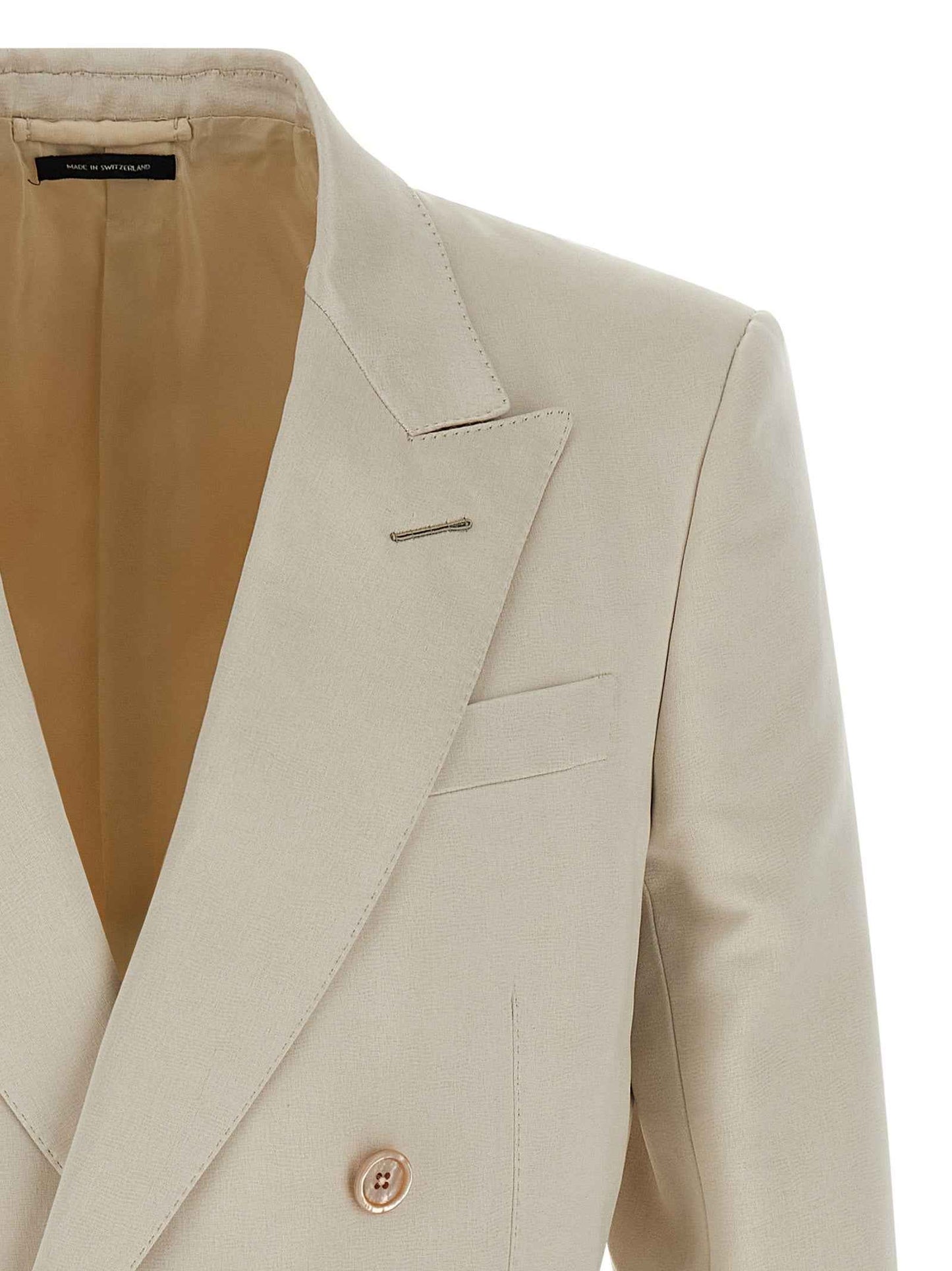 Beige Cotton Blazer