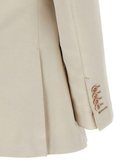 Beige Cotton Blazer