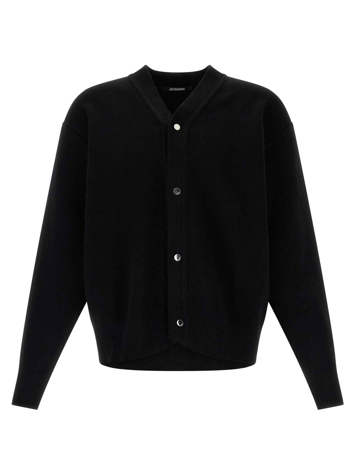 Black Merino Wool Cardigan