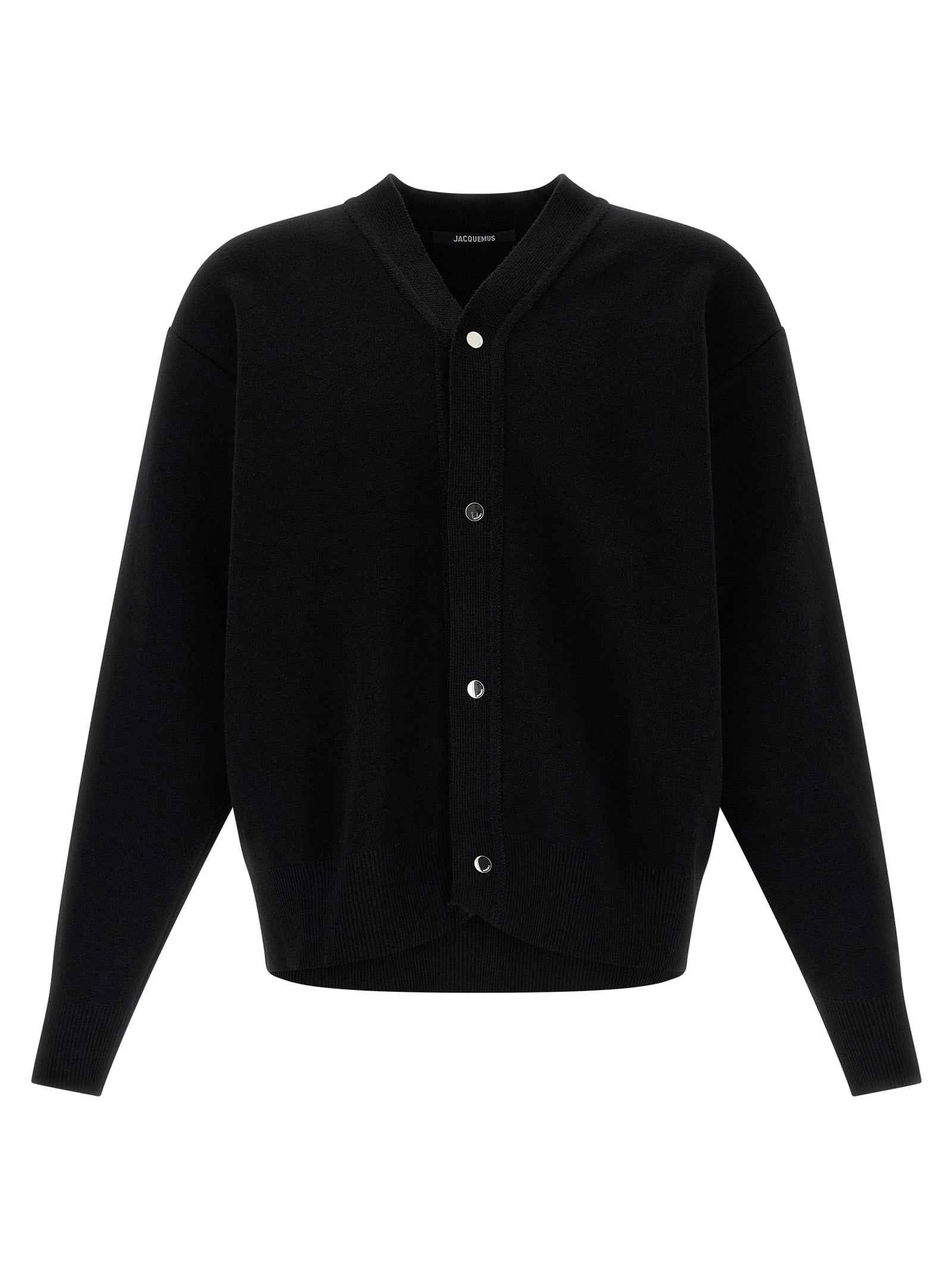 Black Merino Wool Cardigan