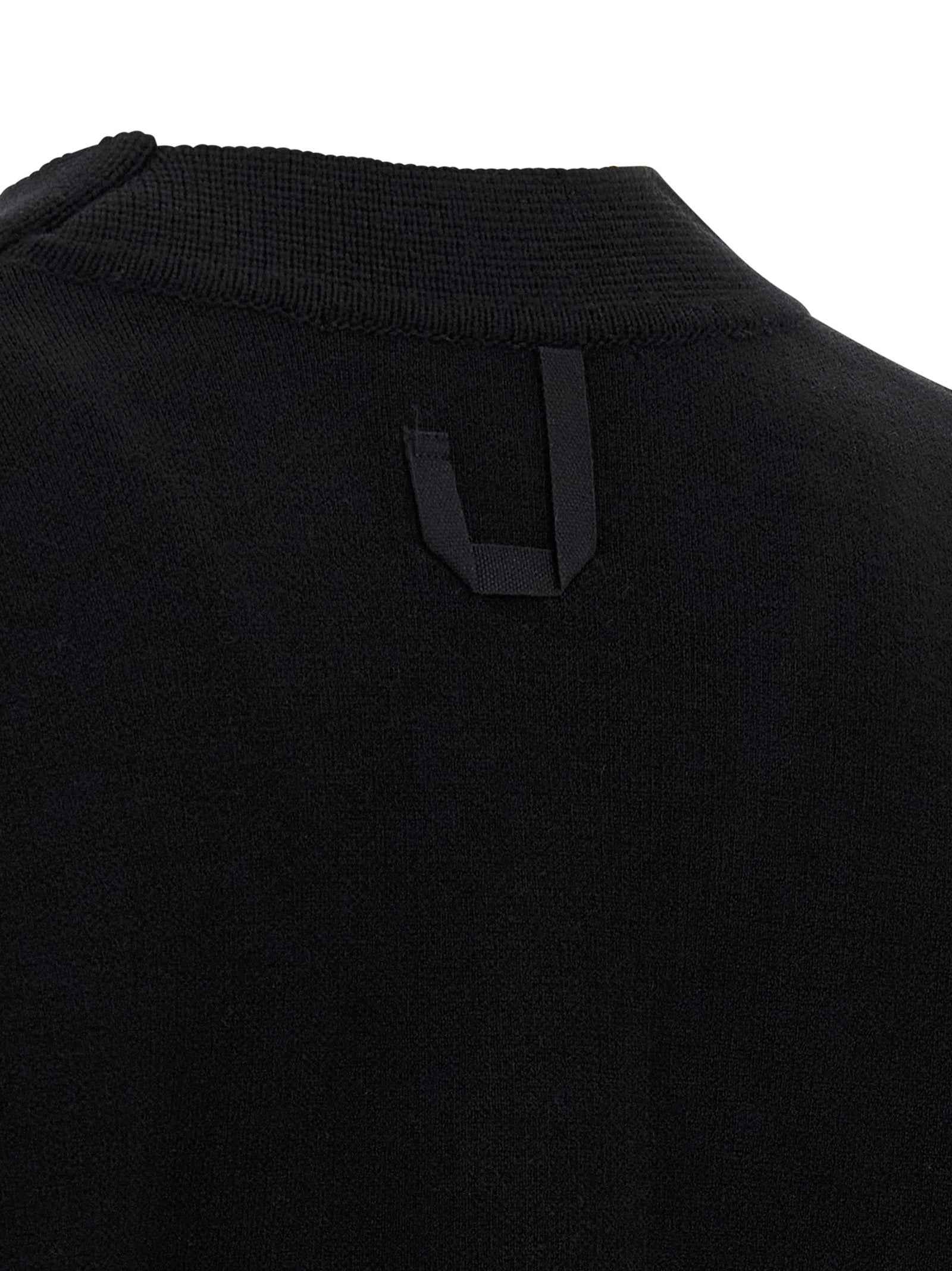 Black Merino Wool Cardigan