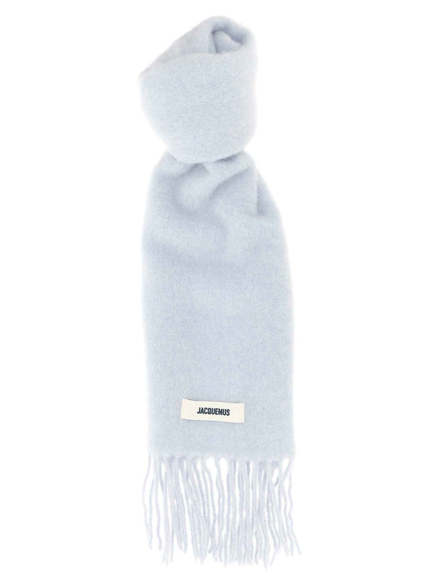 Blue Alpaca Leather Scarf