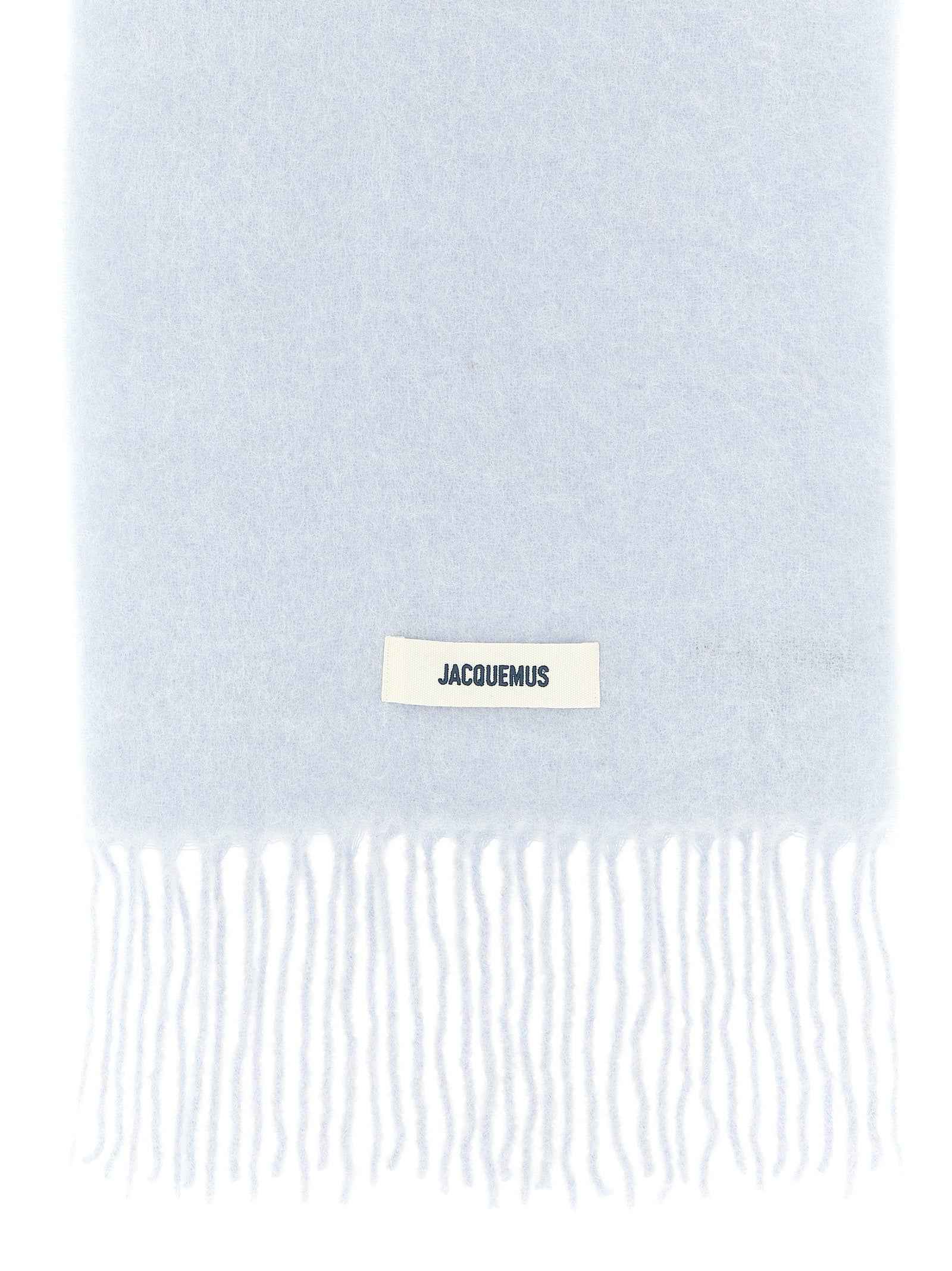 Blue Alpaca Leather Scarf