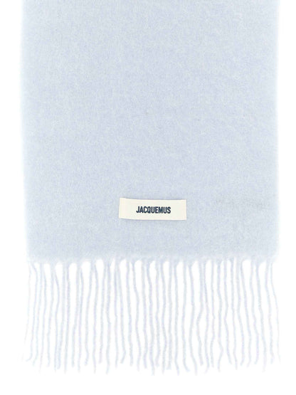 Blue Alpaca Leather Scarf