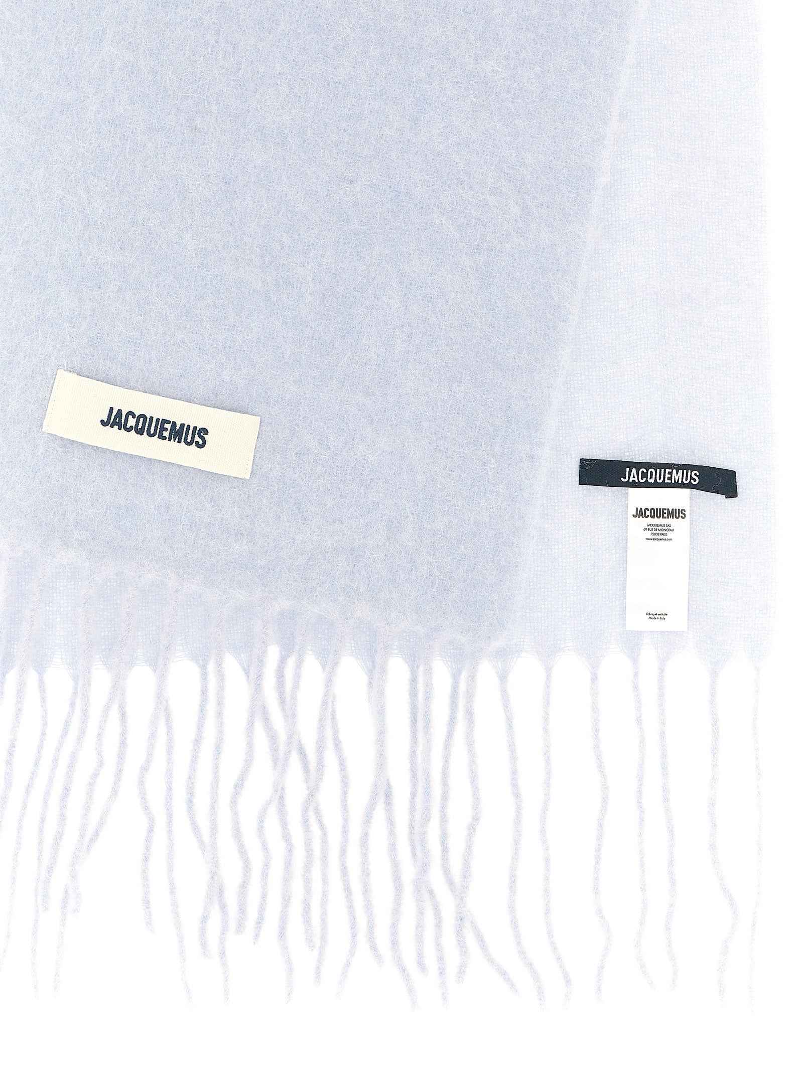 Blue Alpaca Leather Scarf
