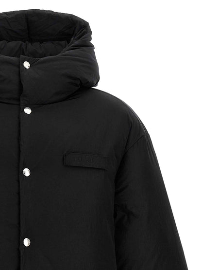 Black Polyamide Full-Length Jacket