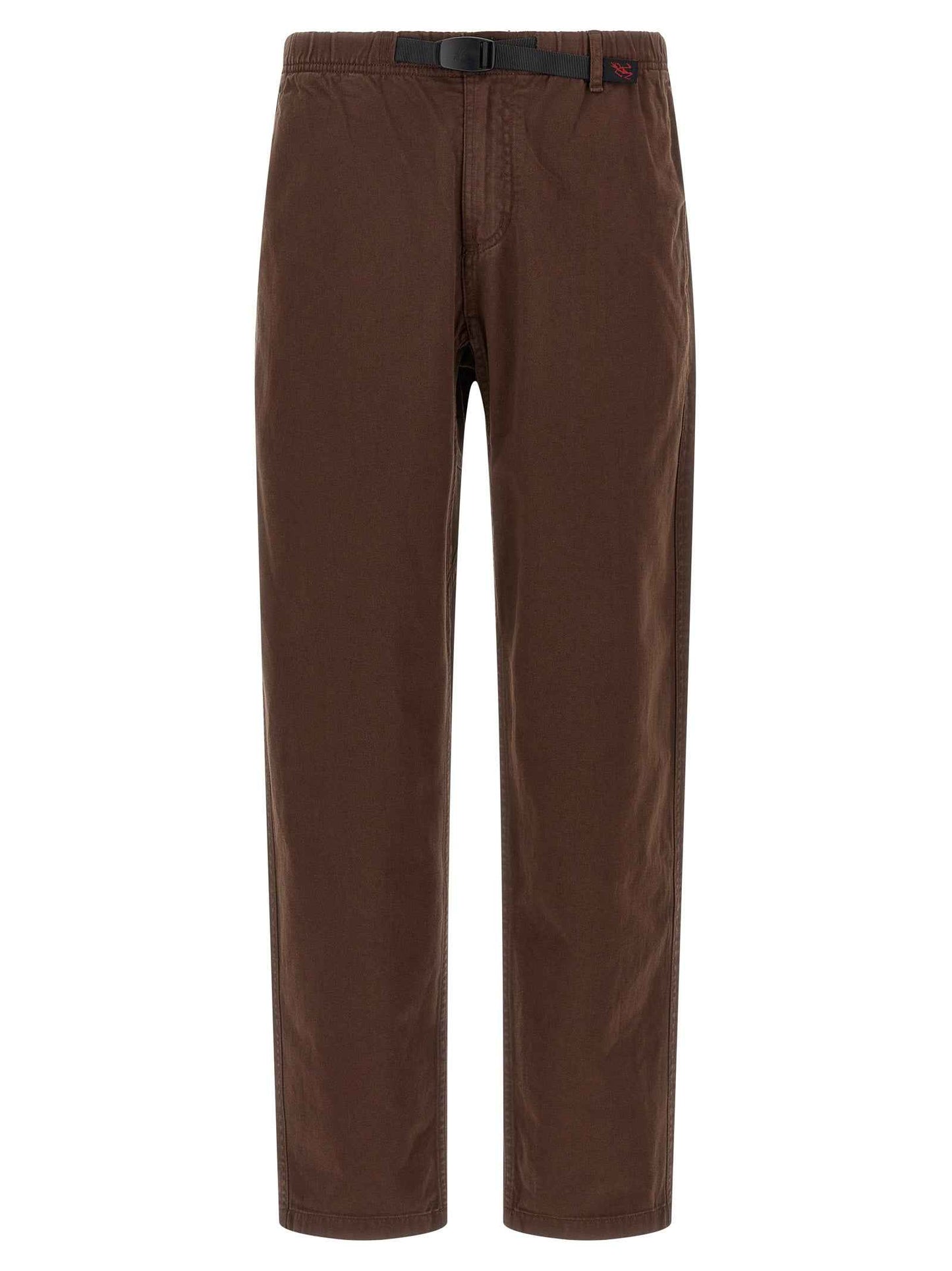 Brown Cotton Casual Pants