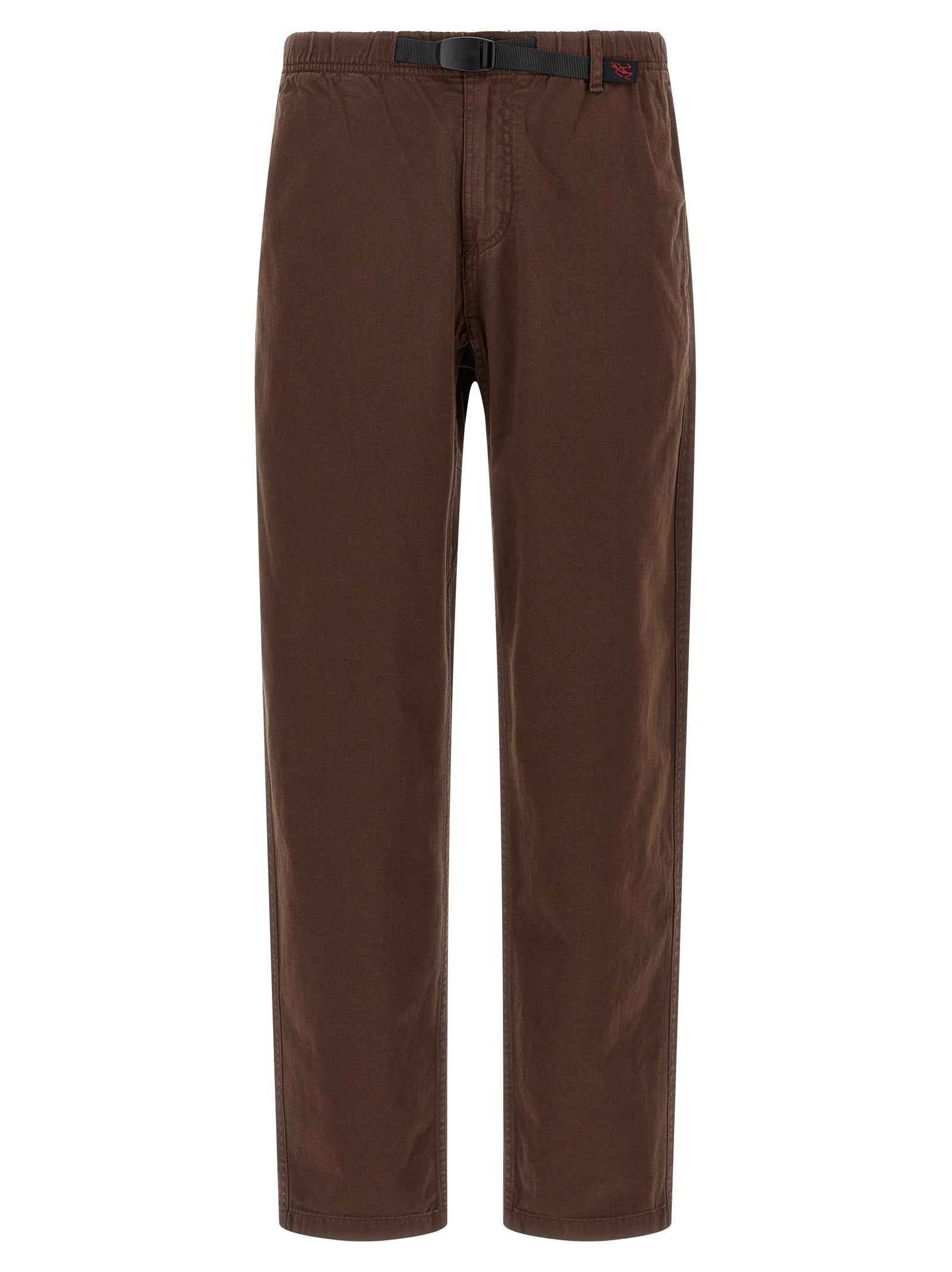 Brown Cotton Casual Pants