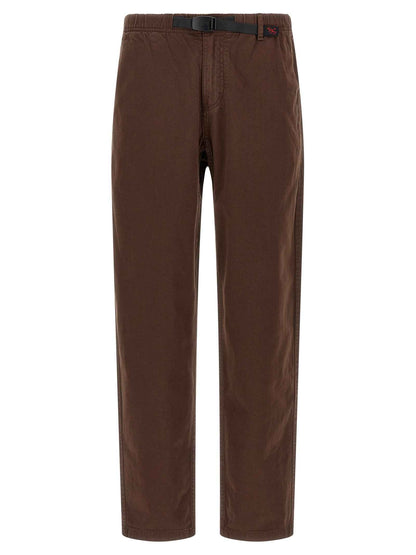 Brown Cotton Casual Pants