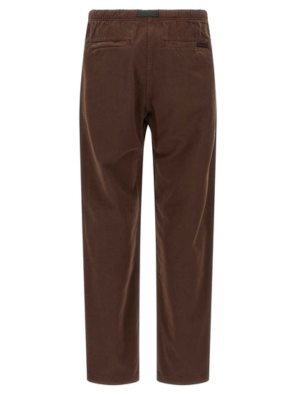 Brown Cotton Casual Pants