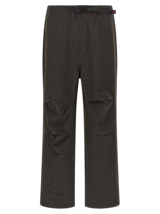 Brown Polyester Casual Pants