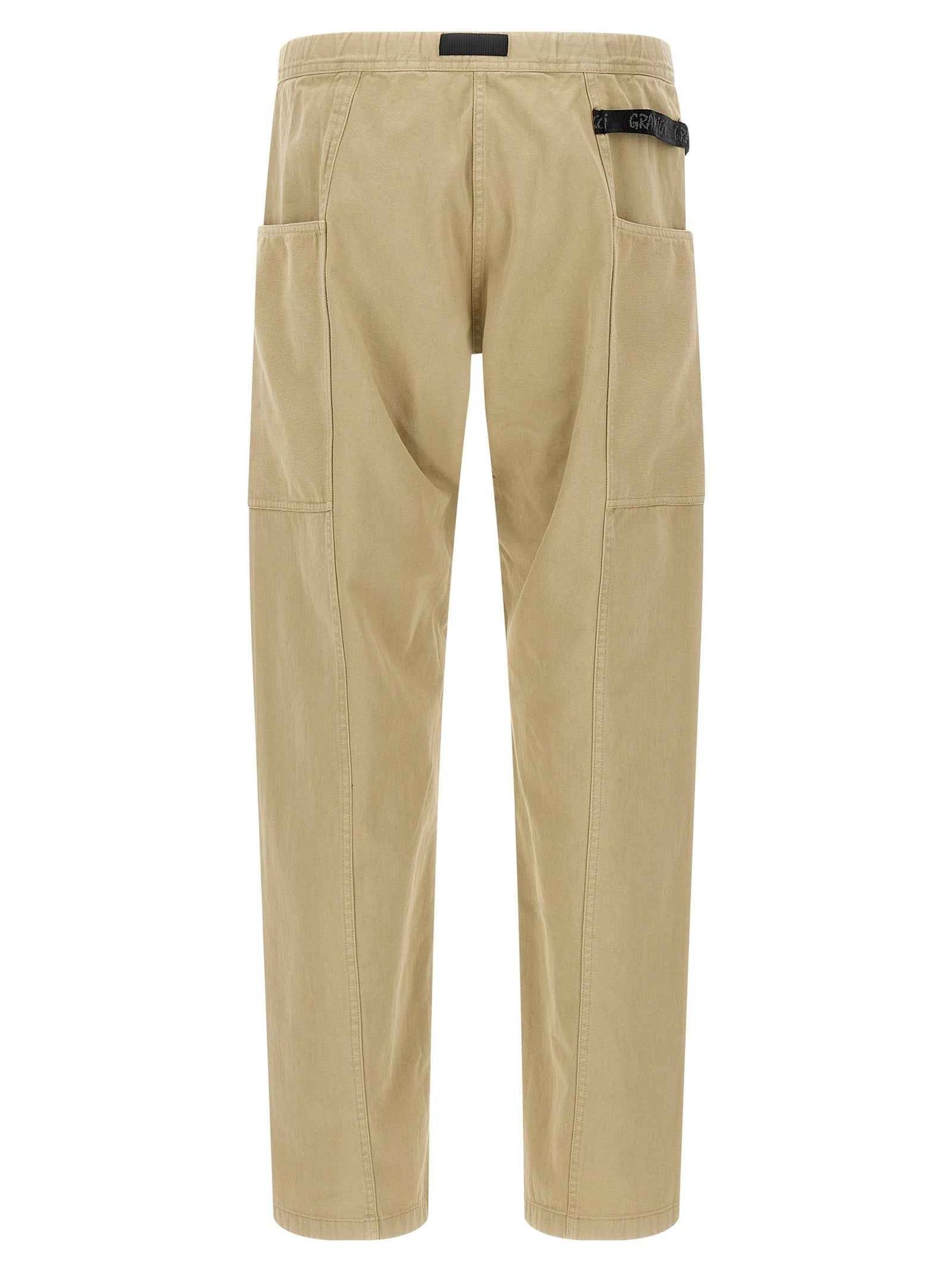 Beige Cotton Casual Pants