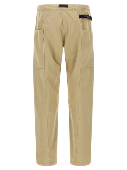 Beige Cotton Casual Pants