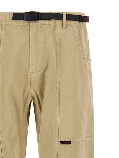 Beige Cotton Casual Pants