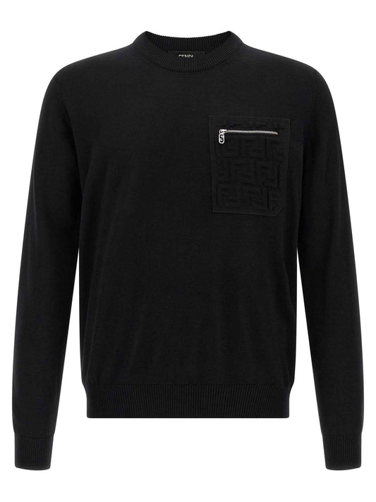 Black Virgin Wool Cardigan
