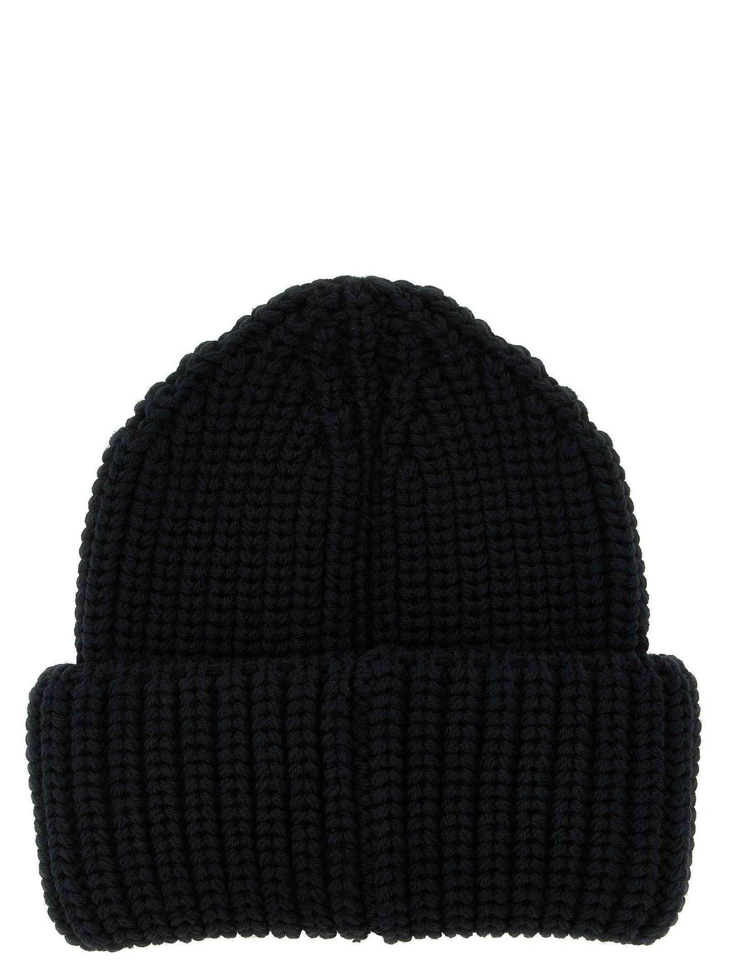 Black Virgin Wool Beanie