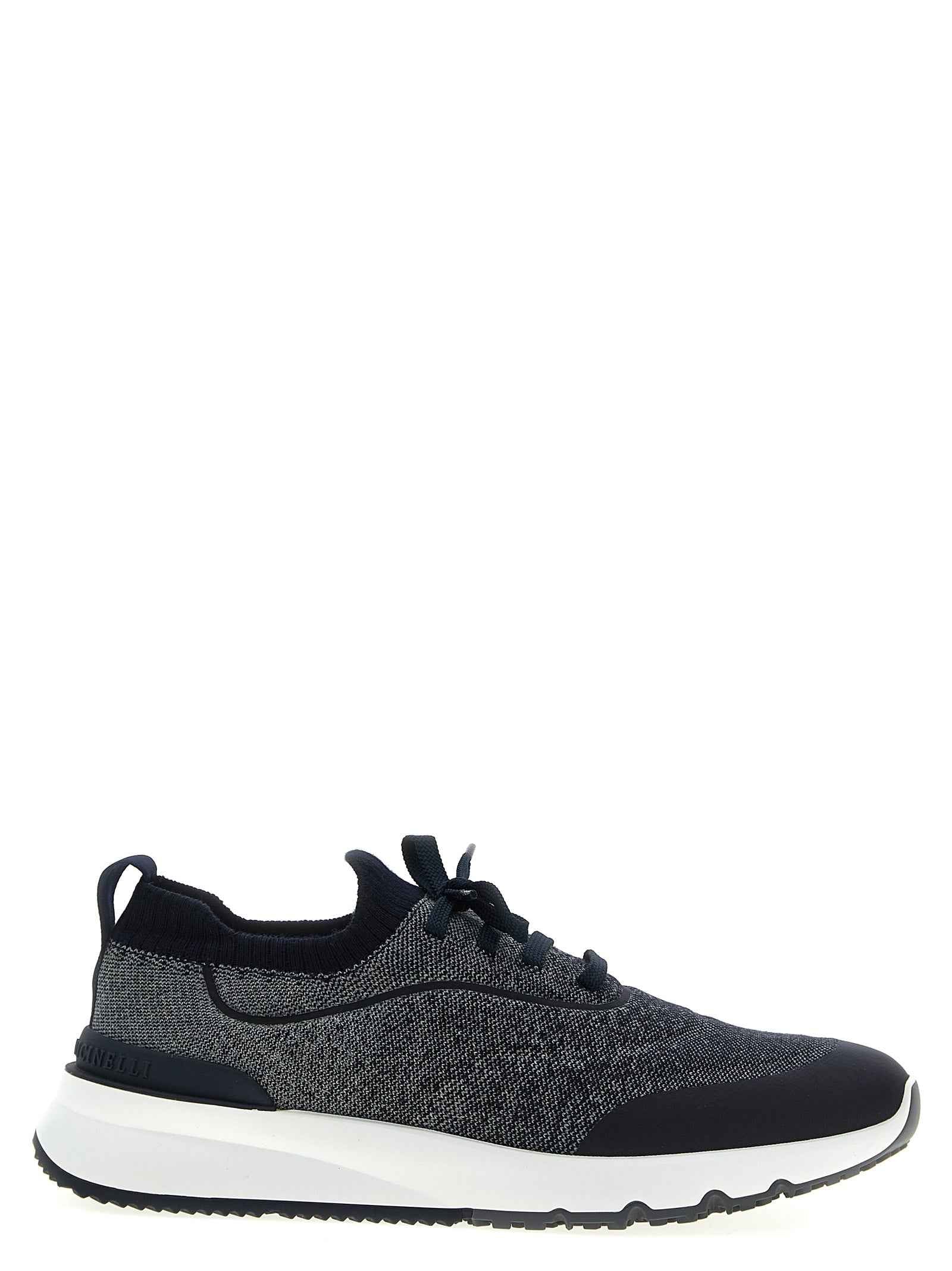 Blue Cotton Athletic Sneakers