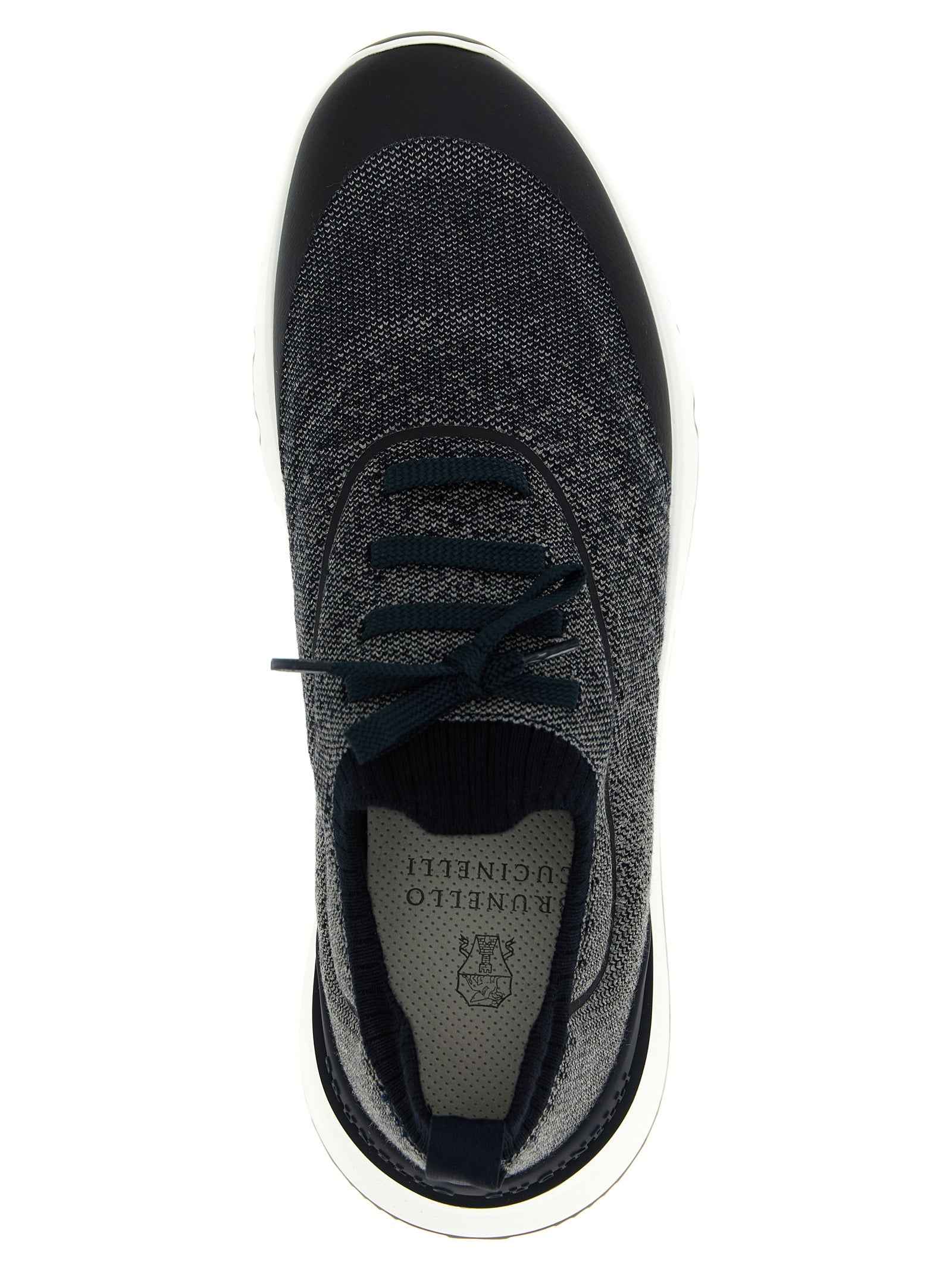Blue Cotton Athletic Sneakers