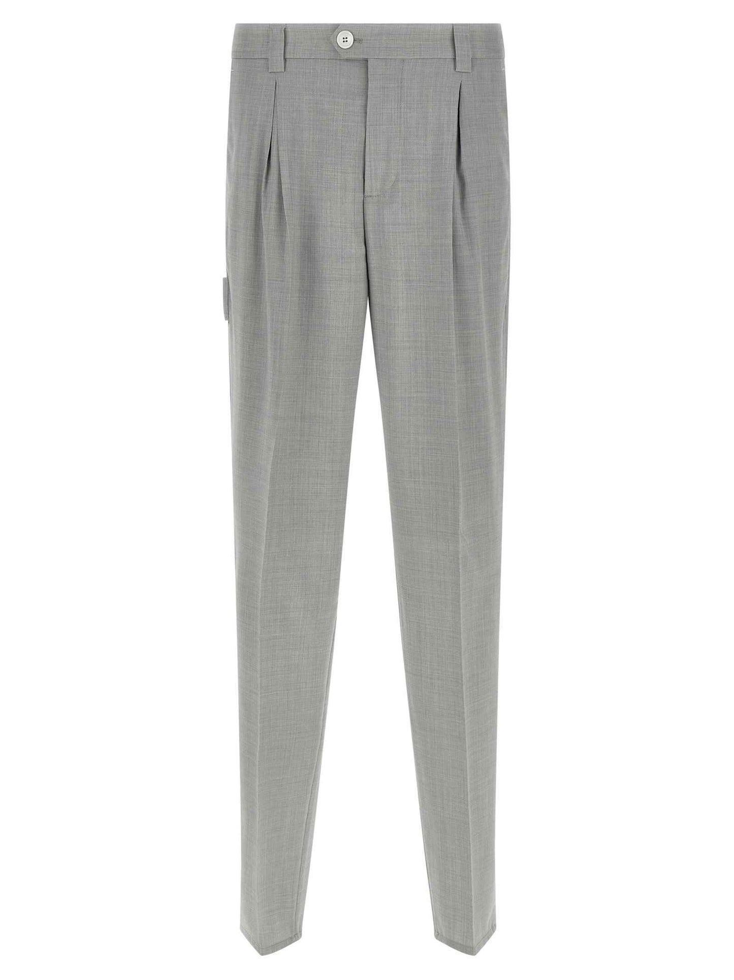 Gray Virgin Wool Dress Pants