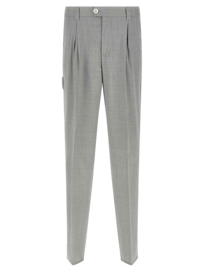 Gray Virgin Wool Dress Pants