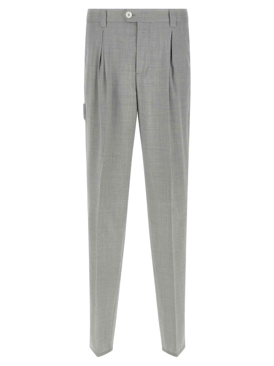 Gray Virgin Wool Dress Pants
