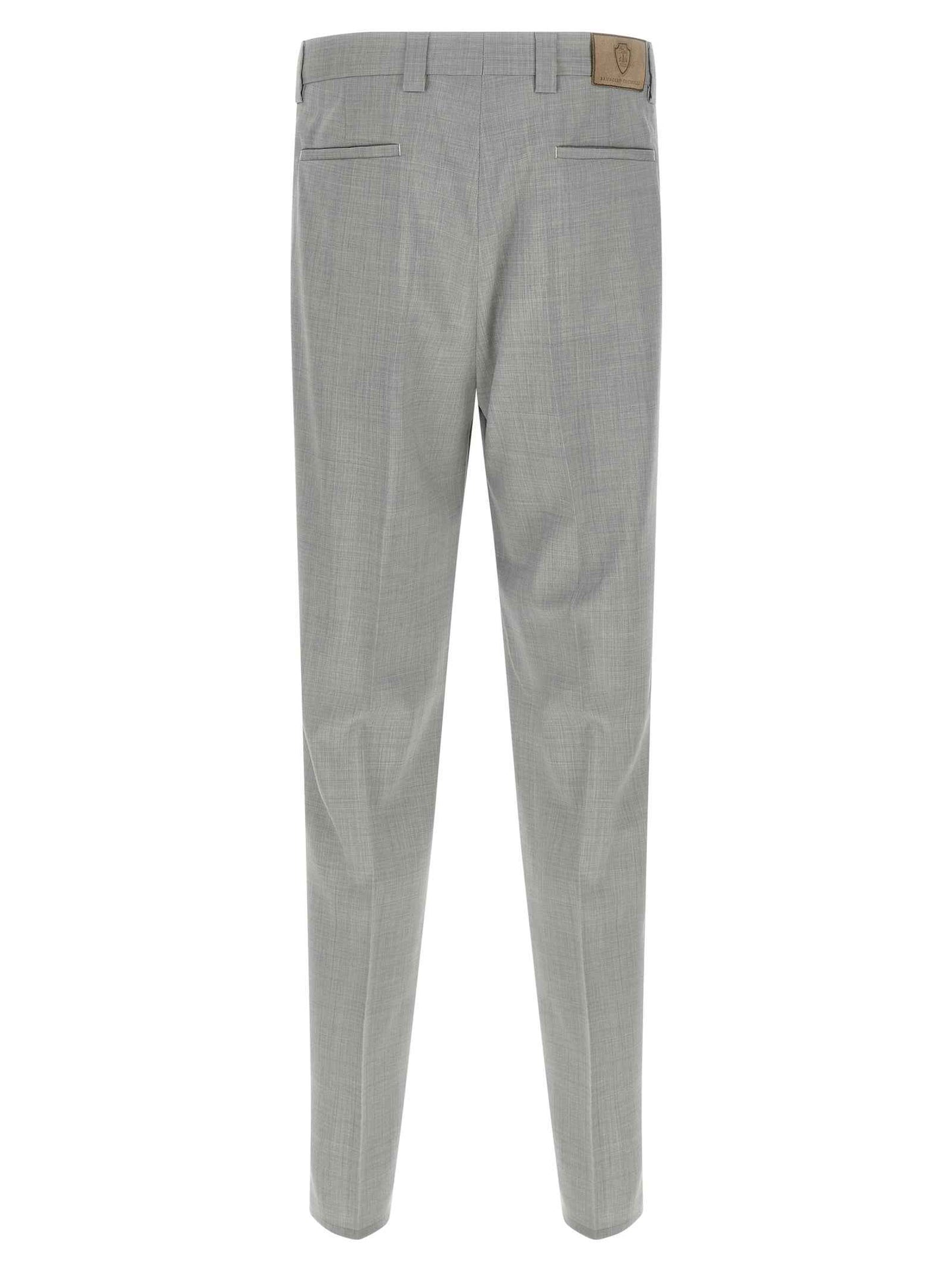 Gray Virgin Wool Dress Pants